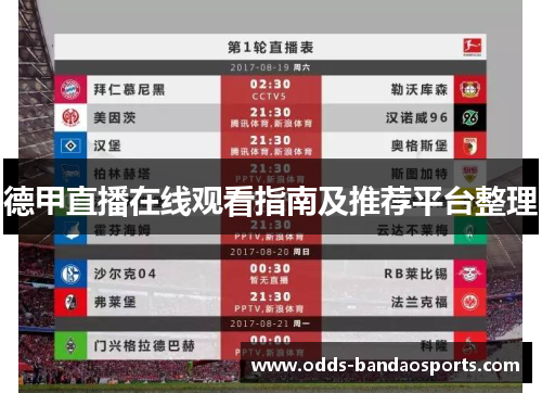 德甲直播在线观看指南及推荐平台整理